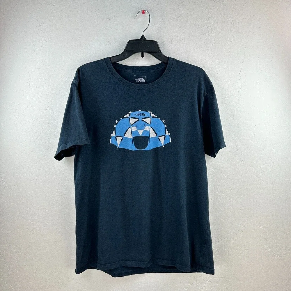 The North Face‎ T-shirt Mens L Blue Tent Tee Outdoors Camping Hiking PNW Arctic